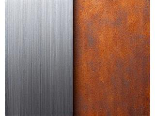 Close-up of stainless steel texture on a sculpture